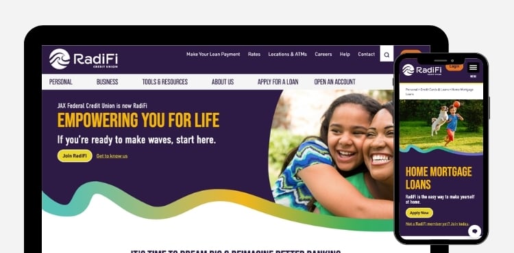 RadiFi Credit Union website redesign