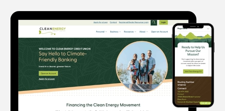 Clean Energy Credit Union website redesign