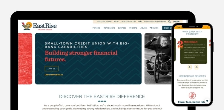 EastRise Credit Union website design