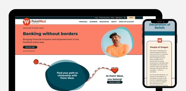Point West Credit Union website redesign