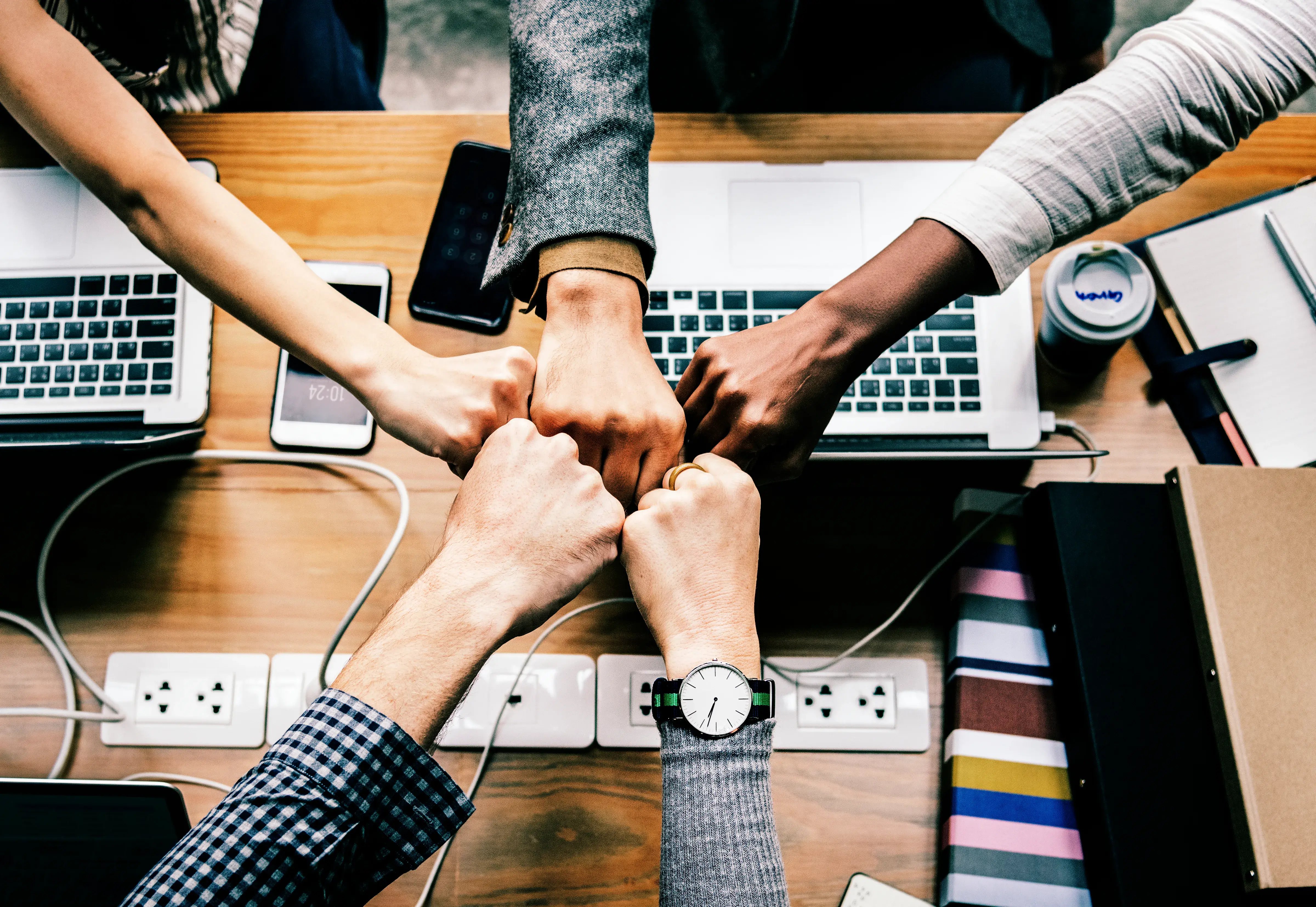 Group joining hands